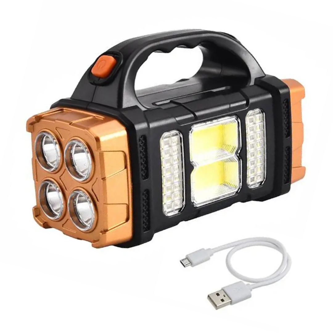 Classirex – 4-in-1 Emergency Flashlight with Solar Charging and Power Bank
