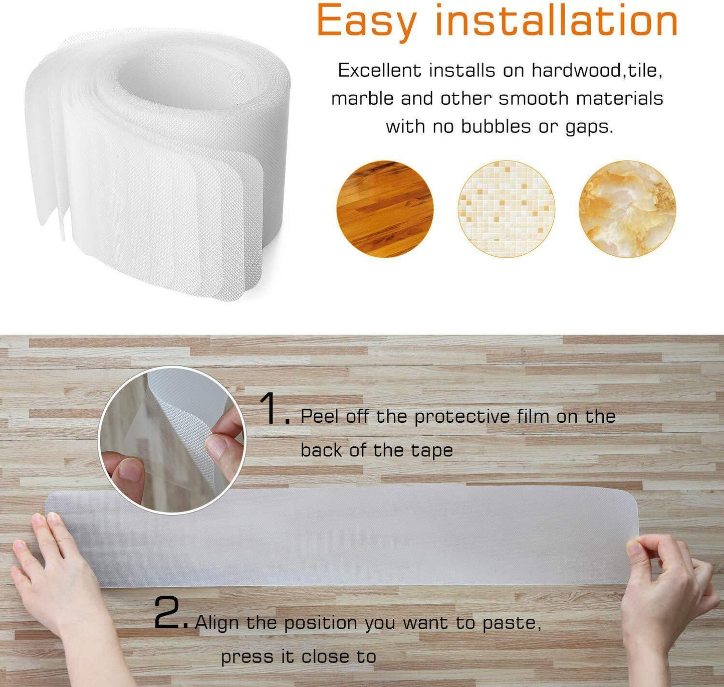 Clear Non Slip Stair Tread Strips Indoor Safety Grip Tape