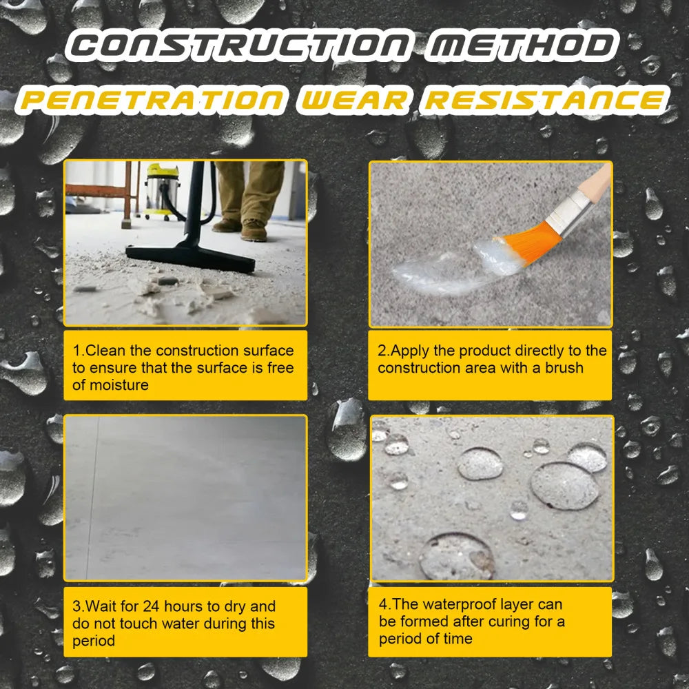 Clear Waterproof Anti-Leak Coating for Wood, Metal and Concrete