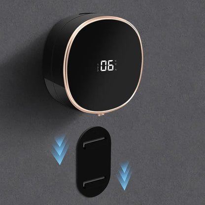 Cleon Automatic Soap Dispenser with Touchless Sensor LED Display and Rechargeable Wall Mount Design