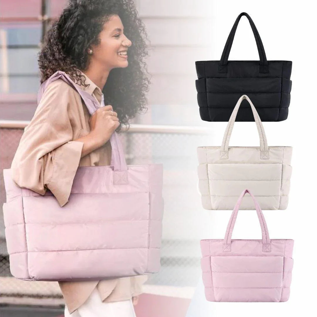 Cloud Puffer Tote Bag Lightweight Quilted Shoulder Bag