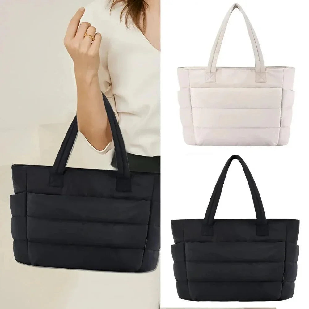 Cloud Puffer Tote Bag Lightweight Quilted Shoulder Bag