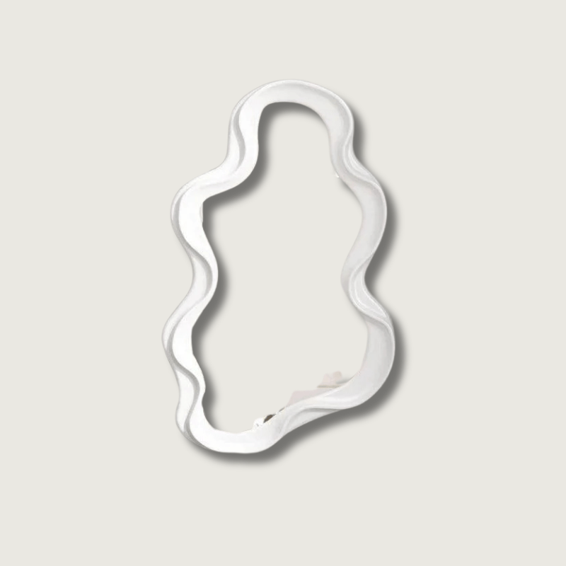 Cloud-Shaped Decorative Wall Mirror in ABS with Modern Curved Design