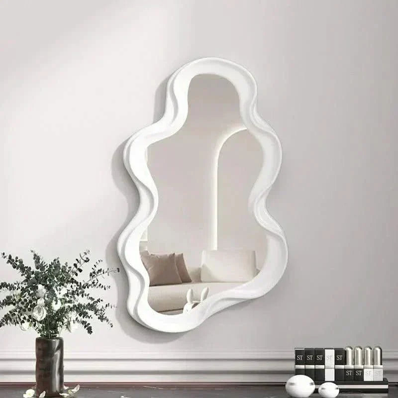 Cloud-Shaped Decorative Wall Mirror in ABS with Modern Curved Design