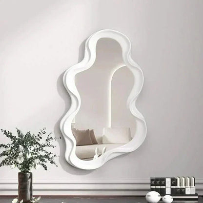 Cloud-Shaped Decorative Wall Mirror in ABS with Modern Curved Design