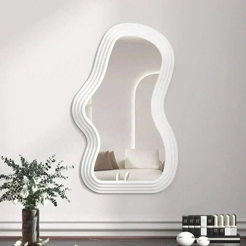 Cloud-Shaped Decorative Wall Mirror in ABS with Modern Curved Design