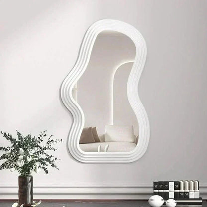 Cloud-Shaped Decorative Wall Mirror in ABS with Modern Curved Design