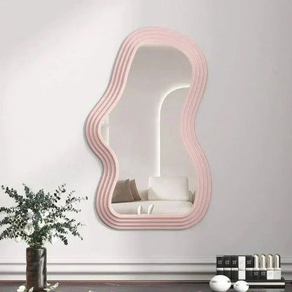 Cloud-Shaped Decorative Wall Mirror in ABS with Modern Curved Design