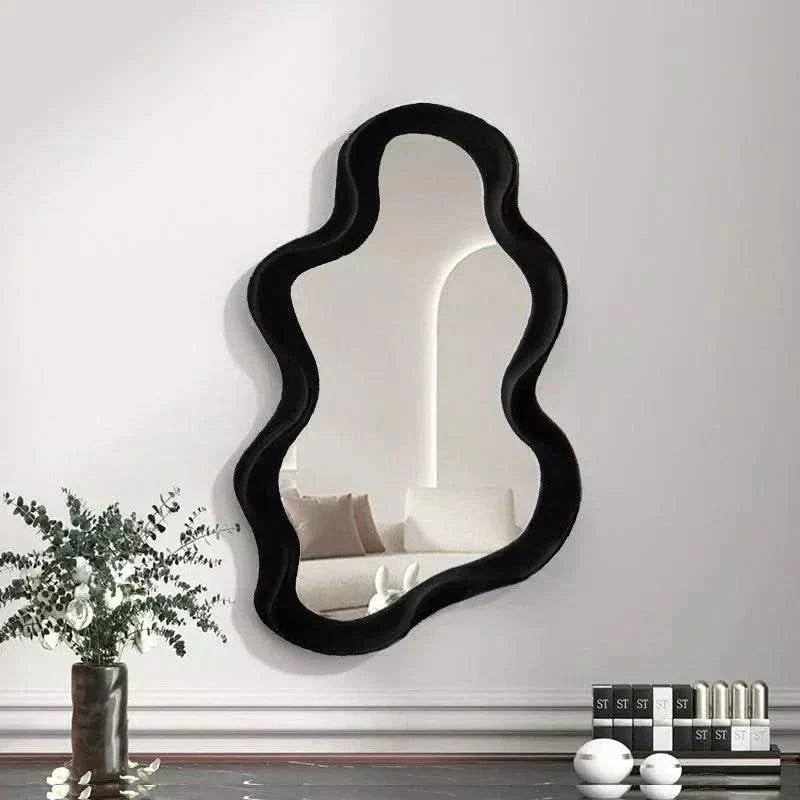 Cloud-Shaped Decorative Wall Mirror in ABS with Modern Curved Design
