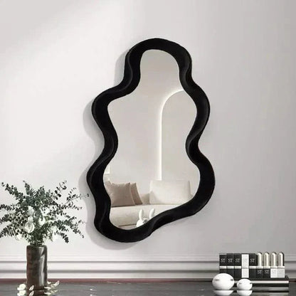 Cloud-Shaped Decorative Wall Mirror in ABS with Modern Curved Design