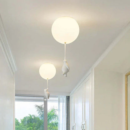 CloudBear Kids Ceiling Light Bear Balloon LED Pendant for Nursery and Bedroom