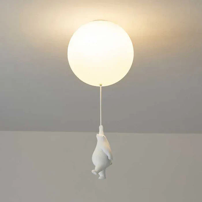 CloudBear Kids Ceiling Light Bear Balloon LED Pendant for Nursery and Bedroom
