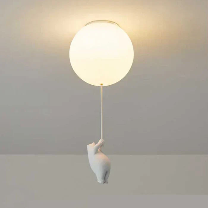 CloudBear Kids Ceiling Light Bear Balloon LED Pendant for Nursery and Bedroom
