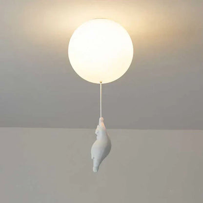 CloudBear Kids Ceiling Light Bear Balloon LED Pendant for Nursery and Bedroom