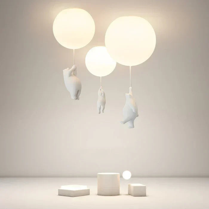 CloudBear Kids Ceiling Light Bear Balloon LED Pendant for Nursery and Bedroom
