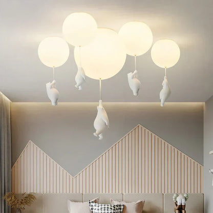 CloudBear Kids Ceiling Light Bear Balloon LED Pendant for Nursery and Bedroom