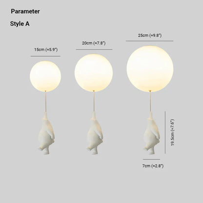 CloudBear Kids Ceiling Light Bear Balloon LED Pendant for Nursery and Bedroom
