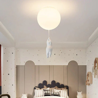 CloudBear Kids Ceiling Light Bear Balloon LED Pendant for Nursery and Bedroom