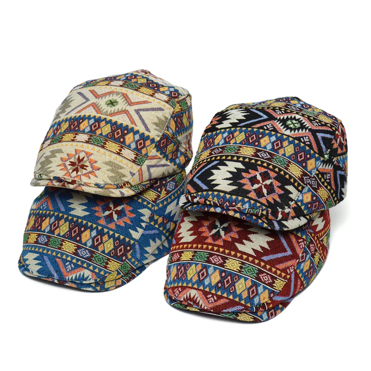 Colorful Retro Flat Cap with Adjustable Fit and Breathable Cotton for All Season Style