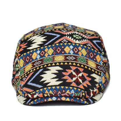 Colorful Retro Flat Cap with Adjustable Fit and Breathable Cotton for All Season Style