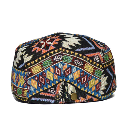 Colorful Retro Flat Cap with Adjustable Fit and Breathable Cotton for All Season Style