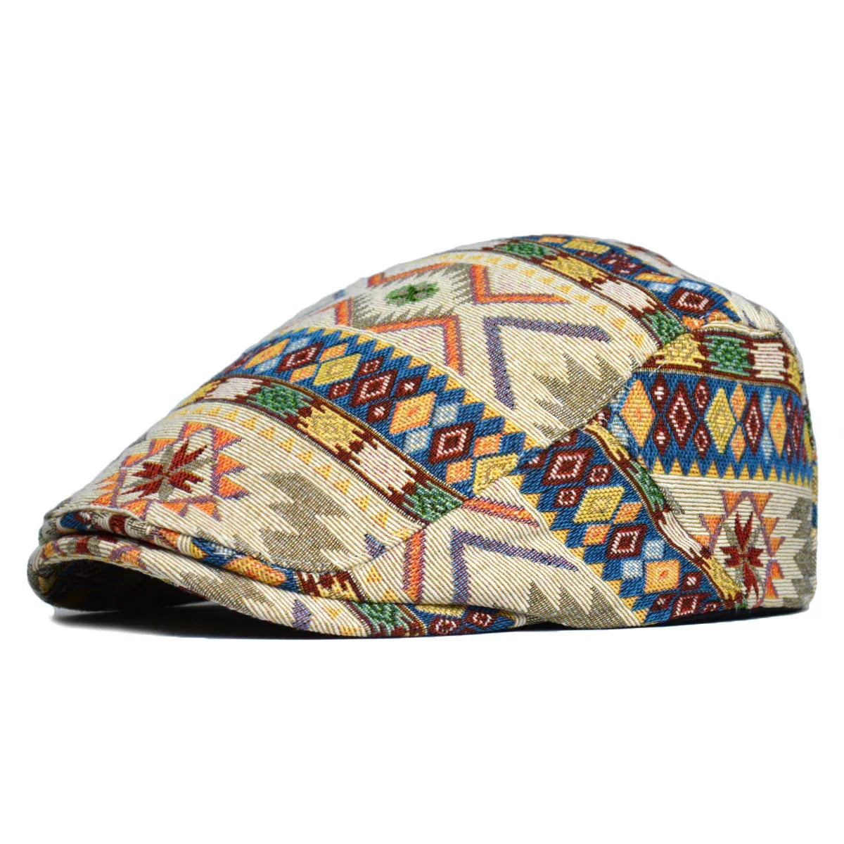 Colorful Retro Flat Cap with Adjustable Fit and Breathable Cotton for All Season Style