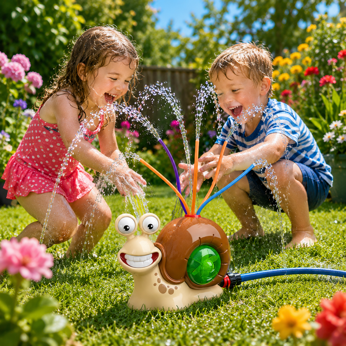 Colourful Snail Water Sprinkler for Garden Play