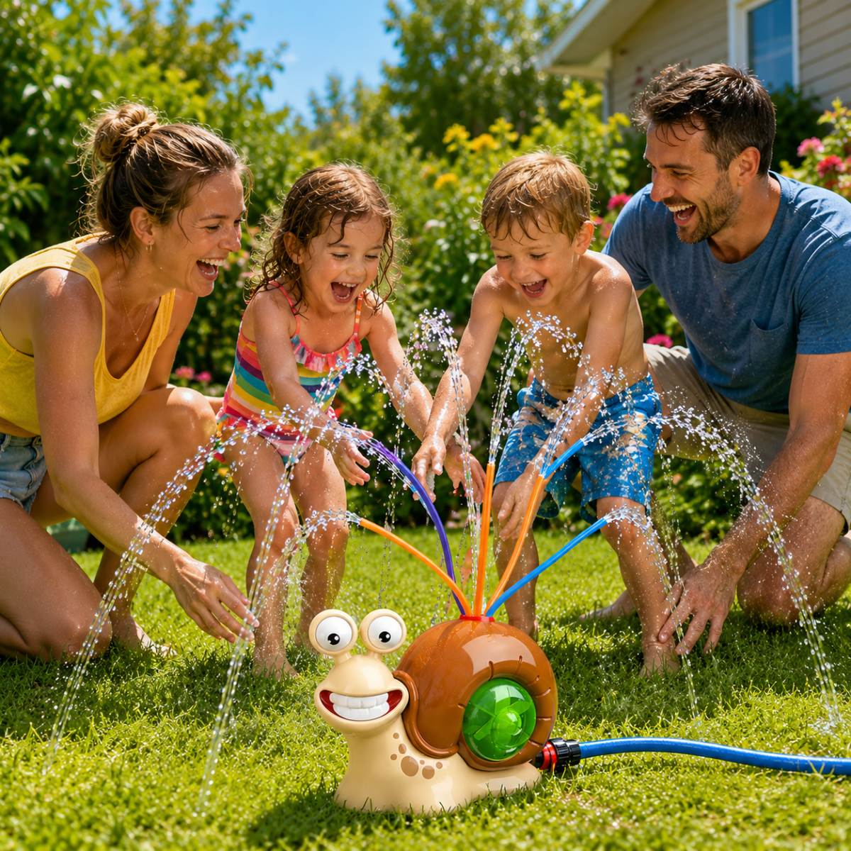 Colourful Snail Water Sprinkler for Garden Play