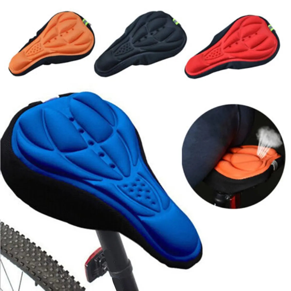 ComfortRide Bike Seat Cover with Gel Padding and Breathable Design