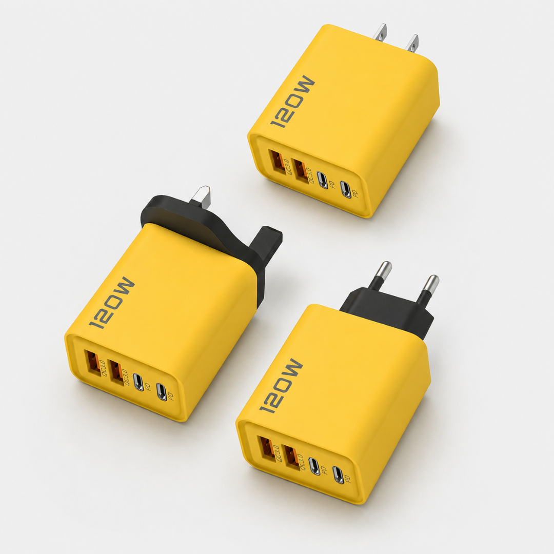 Compact 65W GaN Wall Charger with USB-C and USB-A Ports