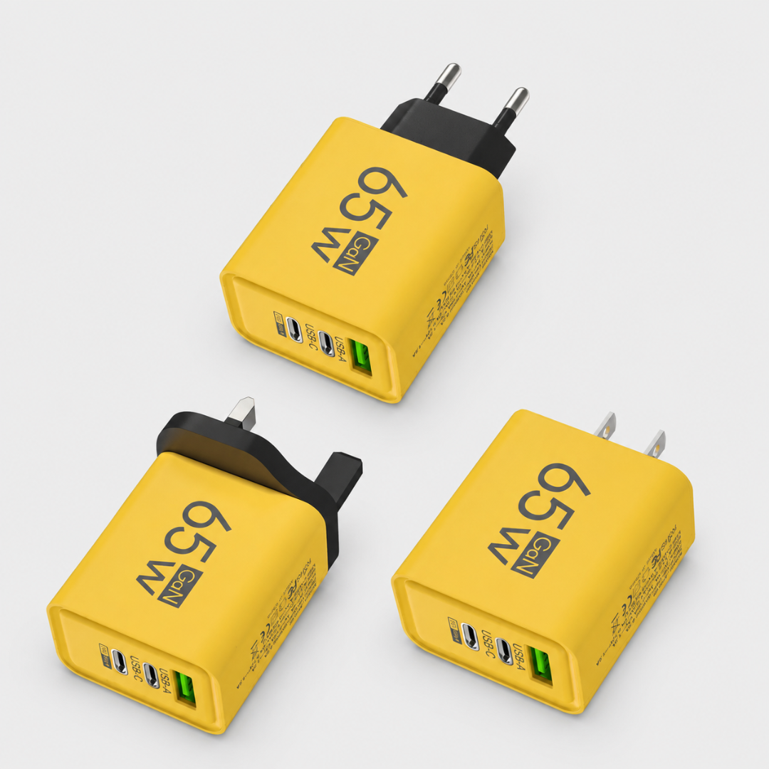 Compact 65W GaN Wall Charger with USB-C and USB-A Ports