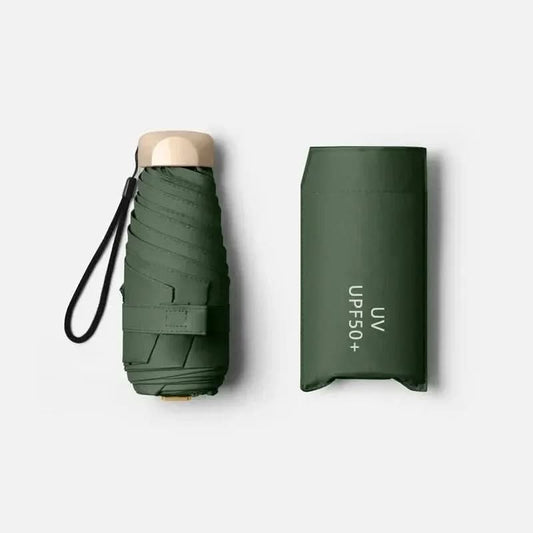Compact Foldable Umbrella with UV Protection and Water-Repellent Fabric