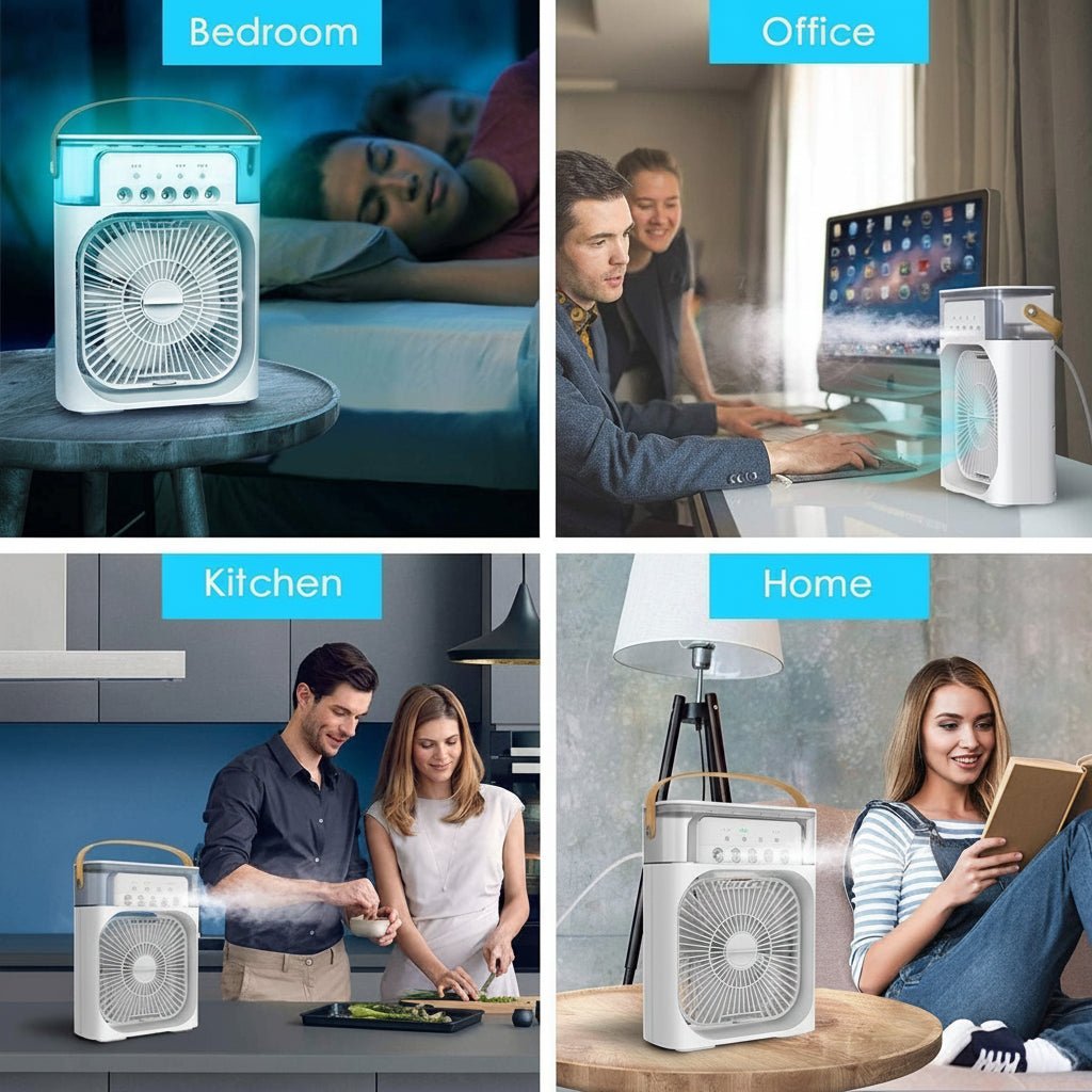 Compact Mini Air Cooler with 3 Speeds and Spray Modes