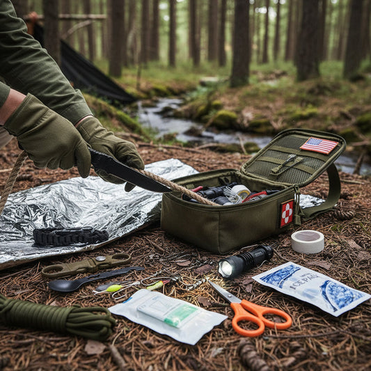 Zaino compatto di sopravvivenza con equipaggiamento di primo soccorso, kit di emergenza per attività all'aperto