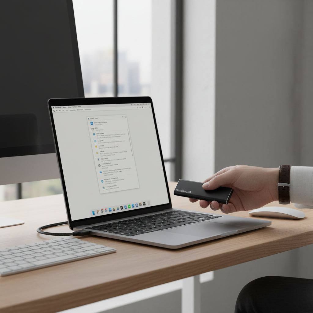 Compact USB C Portable External SSD Storage Drive