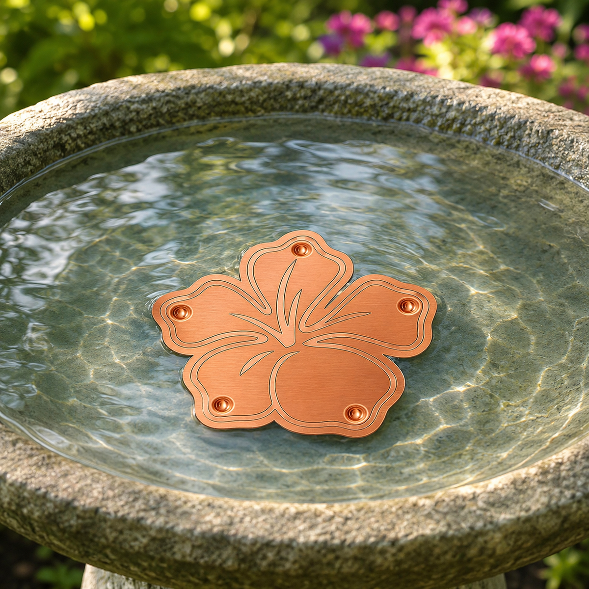 Copper Bird Bath Purifier Flower Disc for Algae Control