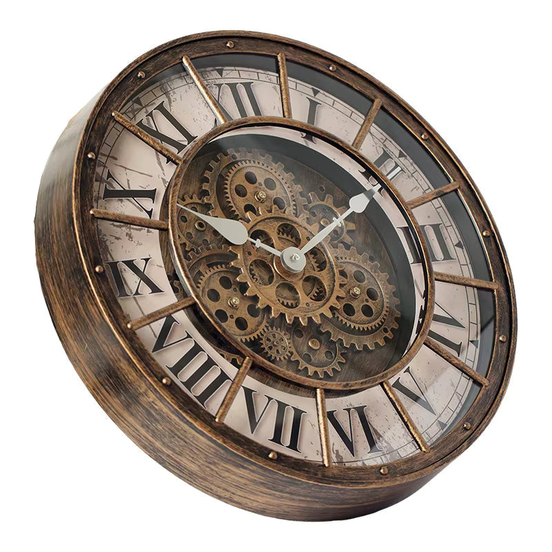 CopperTime Antique Wall Clock with Industrial Copper Finish for Office
