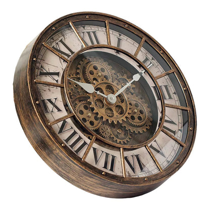 CopperTime Antique Wall Clock with Industrial Copper Finish for Office