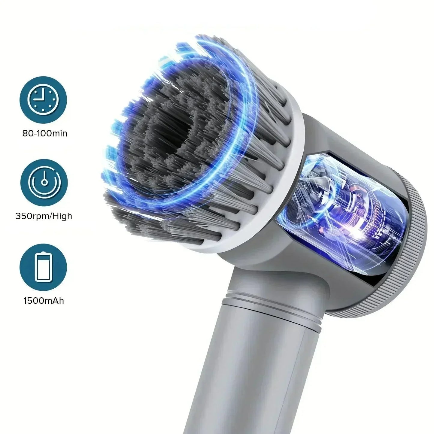 Cordless Electric Spin Scrubber with 6 Brush Heads