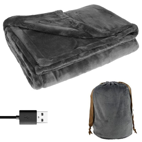 Cordless Heated Blanket USB Rechargeable Soft Flannel Throw