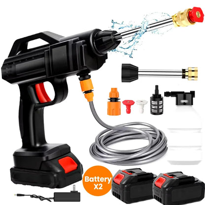 Cordless High Pressure Washer with Rechargeable Battery and Adjustable Nozzle