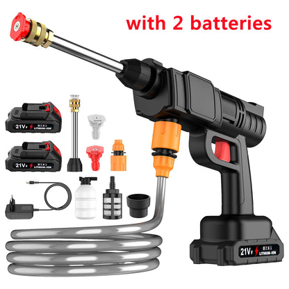 Cordless High Pressure Washer with Rechargeable Battery and Adjustable Nozzle