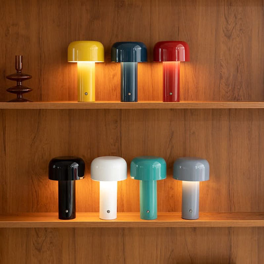 Cordless Mushroom LED Table Lamp with 3-Colour Dimming and Rechargeable Battery