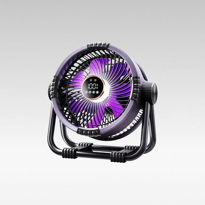 Cordless Outdoor Fan with LED Light and 20000mAh Battery