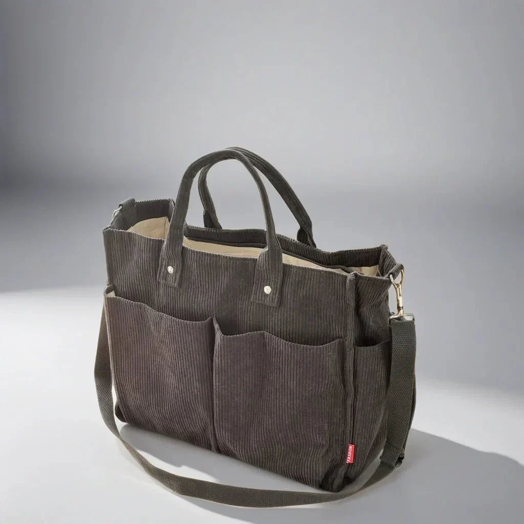 CordoTote Classic Corduroy Shoulder Bag Spacious Everyday Tote