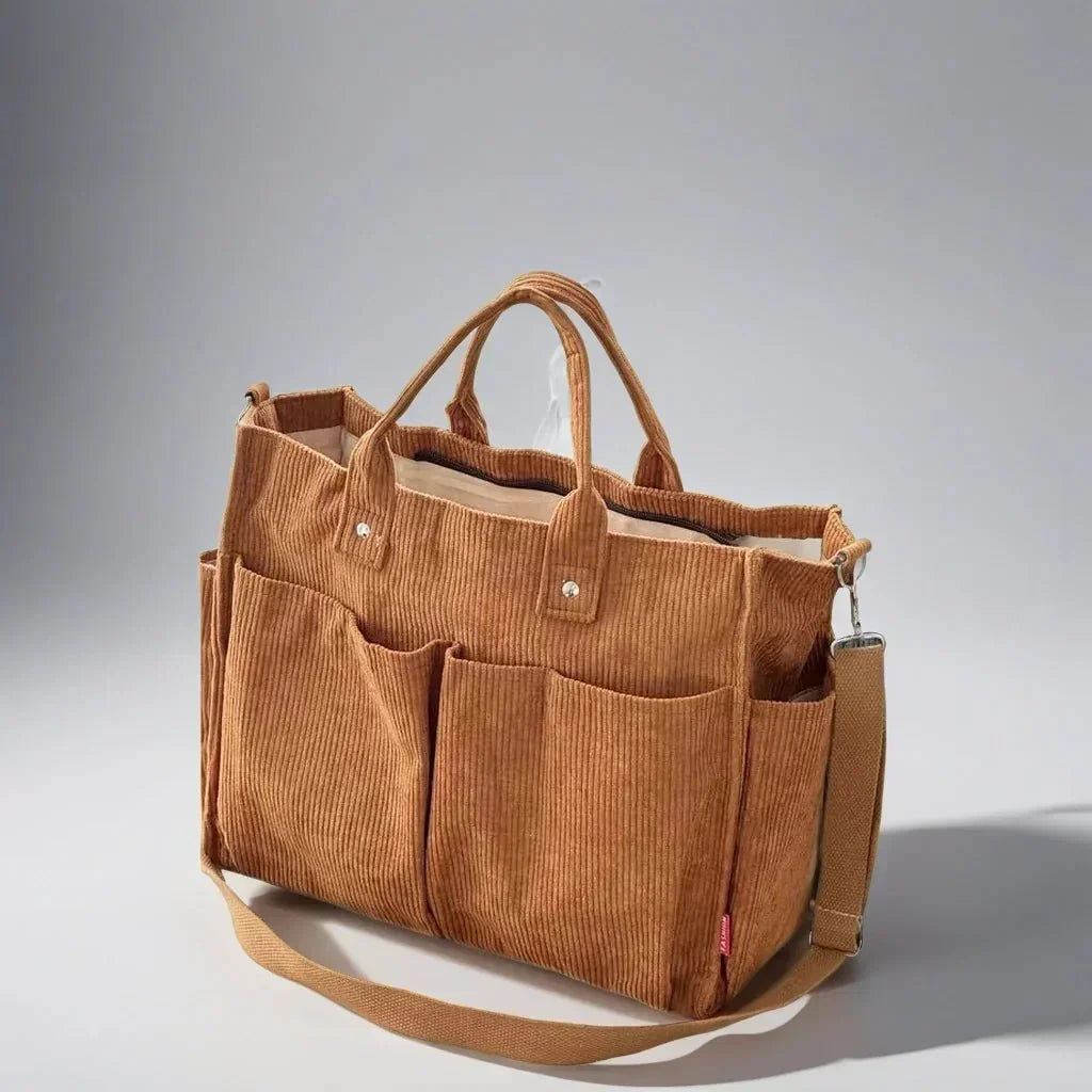 CordoTote Classic Corduroy Shoulder Bag Spacious Everyday Tote