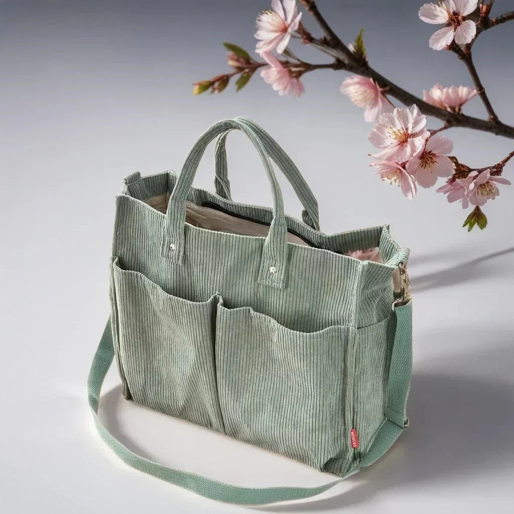 CordoTote Classic Corduroy Shoulder Bag Spacious Everyday Tote
