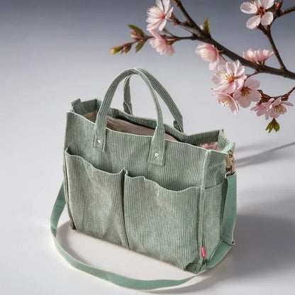 CordoTote Classic Corduroy Shoulder Bag Spacious Everyday Tote