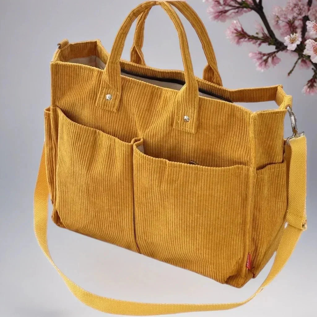 CordoTote Classic Corduroy Shoulder Bag Spacious Everyday Tote