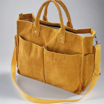 CordoTote Classic Corduroy Shoulder Bag Spacious Everyday Tote